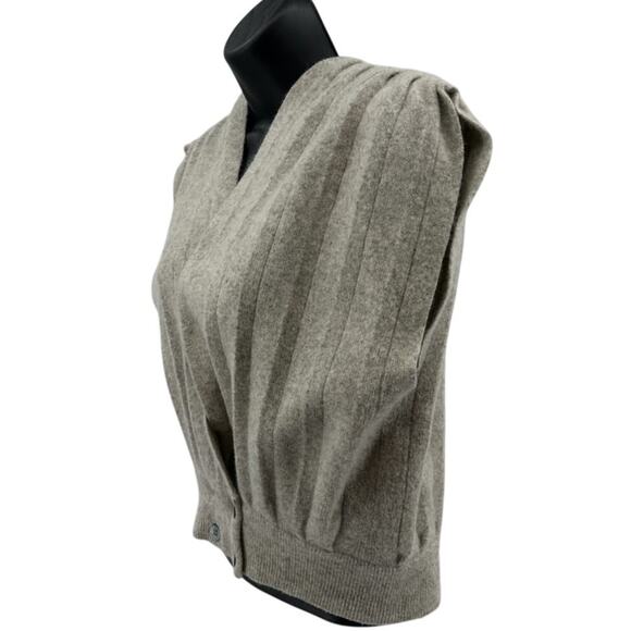 VTG Evan Picone Sweater Vest WMNS L Tan V-Neck Angora Rabbit Hair Wool 80's - Picture 3 of 7